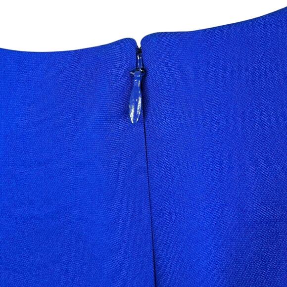 Parker Black Label Clinton Cobalt Blue Ruffle Fitted Sheath Mini Dress Size 2 - Picture 11 of 11